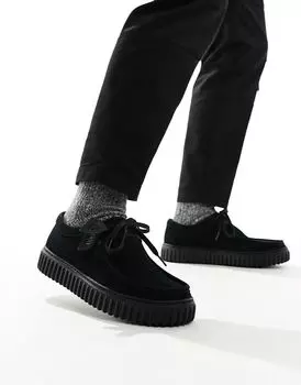 Clarks - Torhill - Черные замшевые низкие туфли