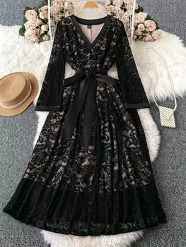 Clasi Элегантное вечернее платье из кружева для нестандартных размеров Shein, черный