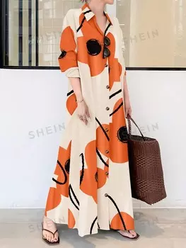 Clasi Женское платье с произвольным принтом Shein, мультиколор