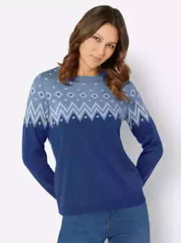 Classic Basics Норвежский свитер "Свитер с длинными рукавами", цвет Royalblau-Bleu-Gemustert