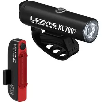 Classic drive 700xl plus + пара фонарей stick drive Lezyne, цвет satin black/black