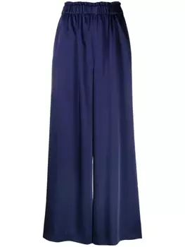 Claudie Pierlot атласные брюки широкого кроя, синий