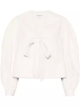 Claudie Pierlot блузка с V-образным вырезом на завязках, нейтральный цвет