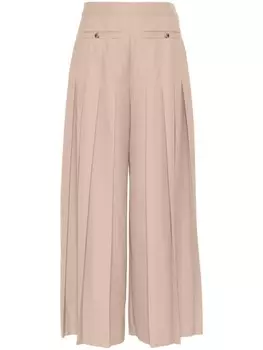 Claudie Pierlot брюки с завышенной талией и складками, нейтральный цвет