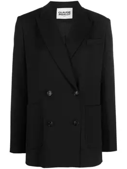 Claudie Pierlot двубортный блейзер строгого кроя, черный