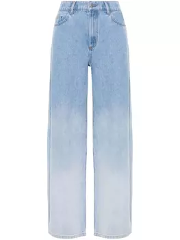 Claudie Pierlot джинсы с завышенной талией и эффектом градиента, синий