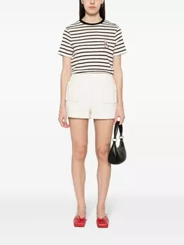 Claudie Pierlot футболка в бретонскую полоску с нашивкой Jean Toto, нейтральный цвет