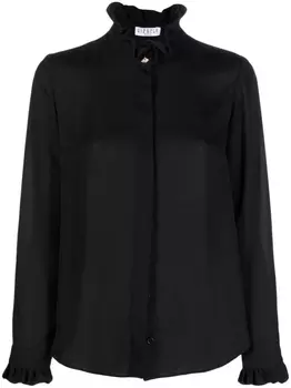 Claudie Pierlot крепдешиновая рубашка с оборками, черный