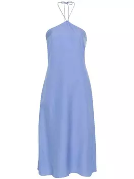 Claudie Pierlot креповое платье миди с вырезом халтер, фиолетовый