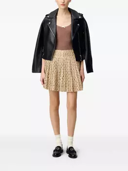 Claudie Pierlot мини-юбка с графичным принтом, нейтральный