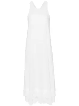 Claudie Pierlot платье макси из органического хлопка с оборками, белый