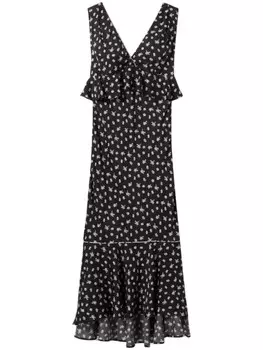 Claudie Pierlot платье макси с цветочным принтом, черный