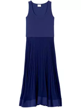Claudie Pierlot платье макси с плиссированной юбкой, синий