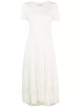 Claudie Pierlot платье миди с плиссированной юбкой, нейтральный цвет