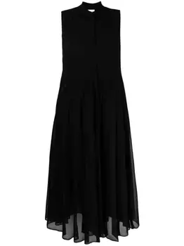 Claudie Pierlot платье миди с воротником-стойкой, черный