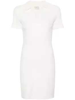 Claudie Pierlot платье мини из ткани пике с воротником поло, нейтральный цвет