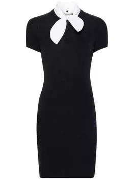 Claudie Pierlot платье мини с шарфом и круглым вырезом, синий