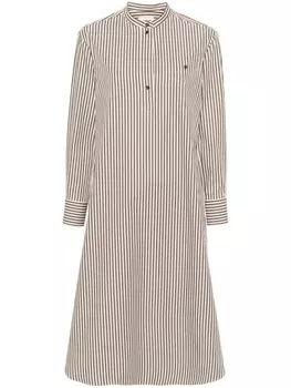 Claudie Pierlot платье-рубашка в полоску с длинными рукавами, коричневый