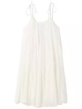 Claudie Pierlot плиссированное мини-платье без рукавов, нейтральный цвет