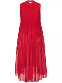 Claudie Pierlot плиссированное платье миди, красный