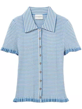 Claudie Pierlot полосатая рубашка на пуговицах, синий