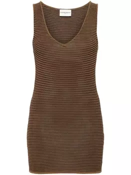 Claudie Pierlot полосатый топ в рубчик, коричневый