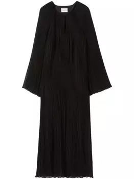 Claudie Pierlot полупрозрачное плиссированное макси-платье, черный
