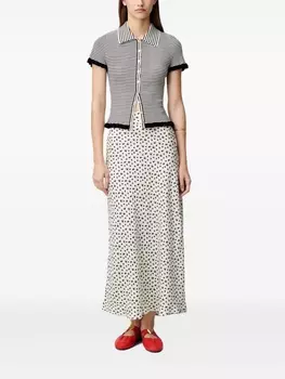 Claudie Pierlot рубашка поло в полоску, черный