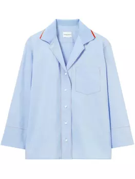 Claudie Pierlot рубашка с контрастной отделкой, синий