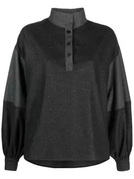 Claudie Pierlot рубашка со вставками, серый