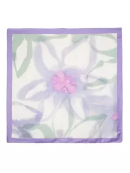 Claudie Pierlot шелковый платок с цветочным принтом, фиолетовый