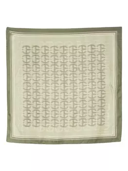 Claudie Pierlot шелковый платок с монограммой, зеленый