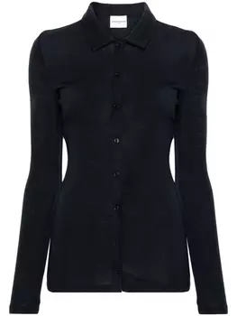 Claudie Pierlot шерстяная рубашка в рубчик, синий