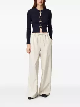 Claudie Pierlot свитер тонкой вязки с бантами, синий