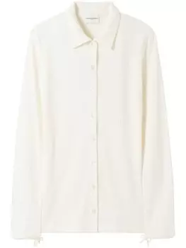 Claudie Pierlot трикотажная хлопковая рубашка, нейтральный цвет