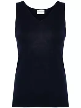 Claudie Pierlot трикотажный топ с V-образным вырезом, синий