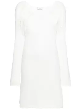 Claudie Pierlot вязаное платье миди асимметричного кроя, белый