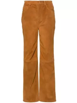 Claudie Pierlot замшевые брюки прямого кроя, коричневый