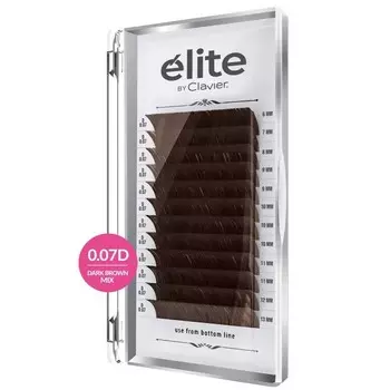 Clavier Elite темно-коричневые ресницы Mix D, 0,07