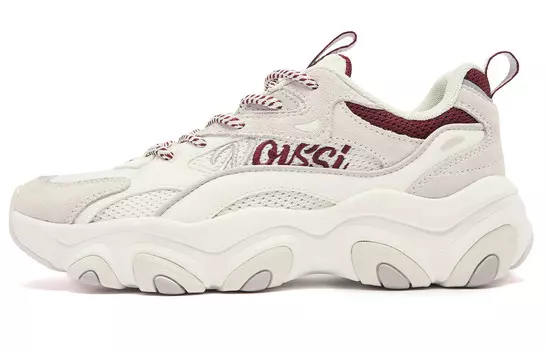 Claw Claw Shoes 3.0 Кроссовки для жизни женские с низким верхом цвета слоновой кости и красным лаком Qiaodan