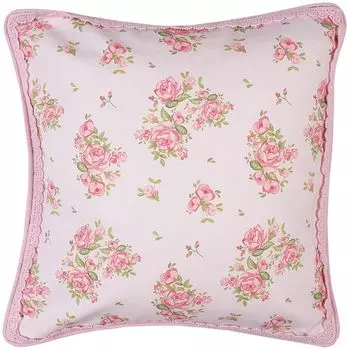 Clayre & Eef Чехол на подушку стула 40х40 см розовые хлопковые розы Clayre&Eef