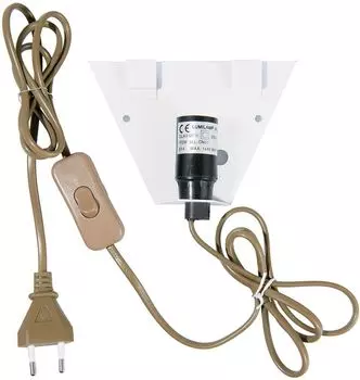 Clayre & Eef Настенная тарелка для абажуров 13х4х11 см Белый Коричневый Пластик Clayre&Eef