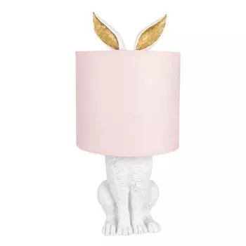 Clayre & Eef Настольная лампа Кролик 20x43 см Белый Розовый Пластик Clayre&Eef