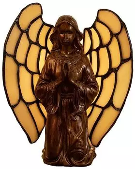 Clayre & Eef Tiffany Настольная лампа ангел 16x10x18 см бежевое стекло Clayre&Eef, бежевый
