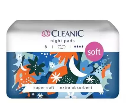 Cleanic Soft Night гигиенические салфетки, 8 шт.