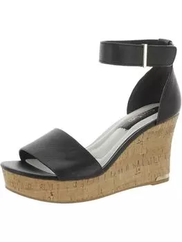 Clemens Cor женские кожаные босоножки на танкетке с ремешком на щиколотке Franco Sarto, черный