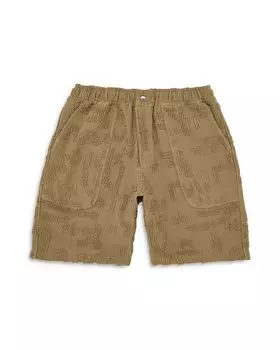 Cleo Nico хлопковая смесь текстурированные свободные шорты 9 дюймов OAS, коричневый/бежевый