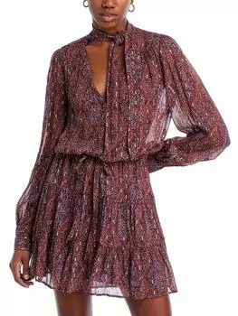 Cleobelle Женское шифоновое металлическое мини-платье Paige, цвет iced slate