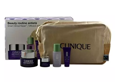 Clinique, Косметический набор, крем для лица 50 мл, лосьон для лица 30 мл, сыворотка для лица 10 мл, крем для глаз 5 мл, косметичка