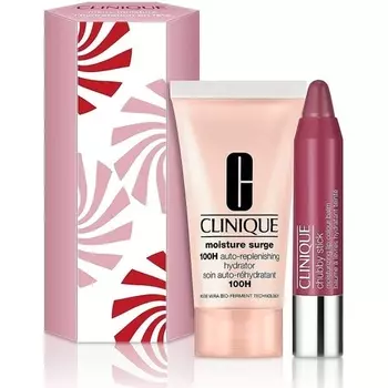 Clinique Merry Moisture Surge 100H и Chubby Stick Увлажняющий бальзам для губ цвета супер клубника, набор 30 мл и 1,2 г